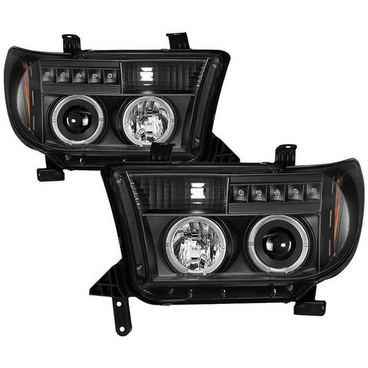 Spyder Toyota Tundra 07-13 /Toyota Sequoia 08-13 Projector Headlights LED Halo All Black