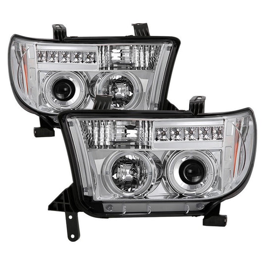 Spyder Toyota Tundra 07-13/ Toyota Sequoia 08-13 Projector Headlights LED Halo Chrome