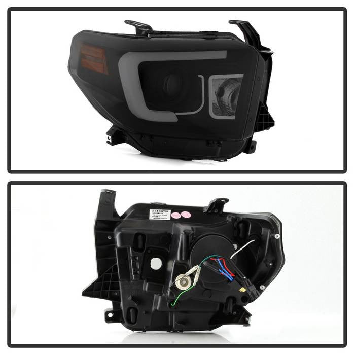 PRO-YD-TTU14-DRL-BSM Toyota Tundra 14-21 LED Bar DRL Projector Headlight Black SM