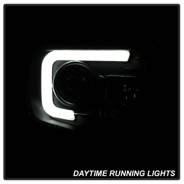Spyder Toyota Tundra 14-21 LED Bar DRL Projector Headlight Black SM running lights on  show