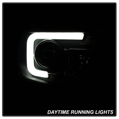Spyder Toyota Tundra 14-21 LED Bar DRL Projector Headlight Black SM running lights on  show
