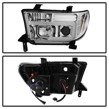 PRO-YD-TTU07V2-LB-C Toyota Tundra/ Sequoia 08-13 LED Bar Pro Headlight backside of the back rear panel