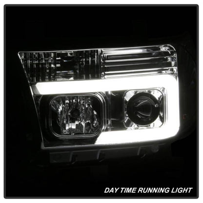 PRO-YD-TTU07V2-LB-C Toyota Tundra Sequoia 08-13 LED Bar Pro Headlight running daytime lights on active showing