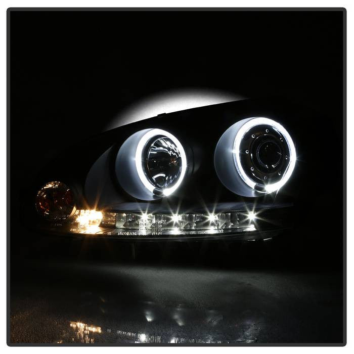 PRO-YD-VG06-HL-BK VW GTI/ Jetta / Rabbit 06-09 Halo Pro Headlights halo on and showing