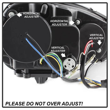 PRO-YD-VG06-DRL-BK VW GTI/ Jetta / Rabbit 06-09 DRL Projector Headlights adjustments adjuster rear panel