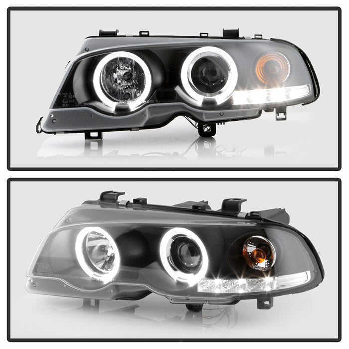 Spyder halo projector Black Headlights for BMW E46 coupe