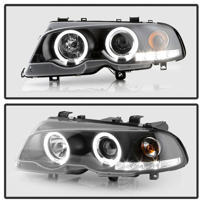 Spyder halo projector Black Headlights for BMW E46 coupe