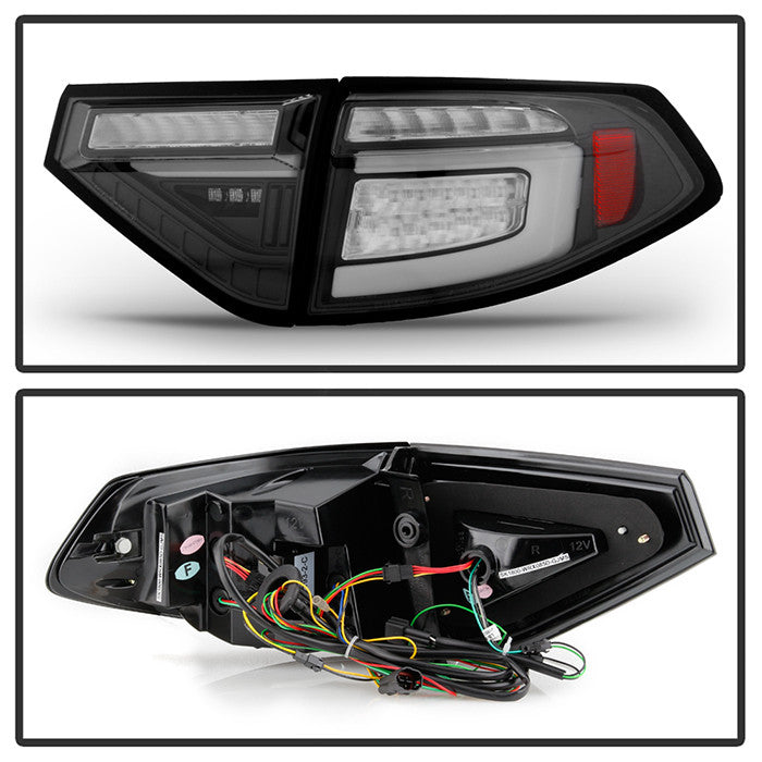 Spyder Impreza 08-14 WRX 5DR LED seq signal tail lights black