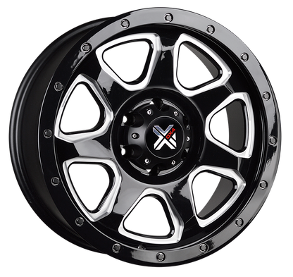 DX4 20x9 STORM 5x5.9 5x150 Gloss black ball milled wheels