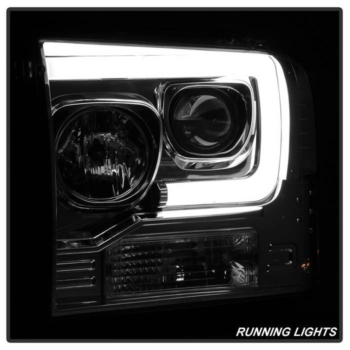Super Duty 05-07 V2 LED bar Headlights chrome