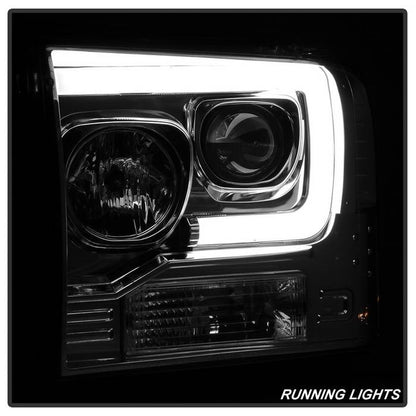 Super Duty 05-07 V2 LED bar Headlights chrome