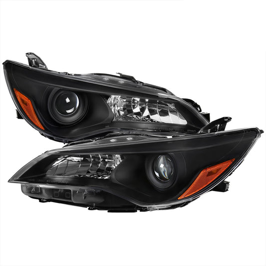 Spec-D 15-16 Toyota Camry Headlights OEM Style Black Clear