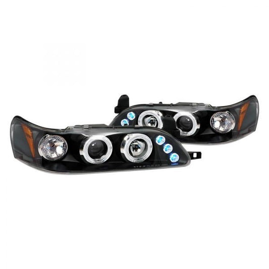 Spec-D 93-97 Toyota Corolla Halo Projector HeadLights -Black (2LHP-COR93JM-TM)