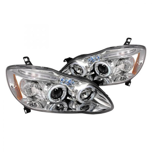 Spec-D 03-08 Toyota Corolla Halo Projector HeadLights -Chrome (2LHP-COR03-TM)