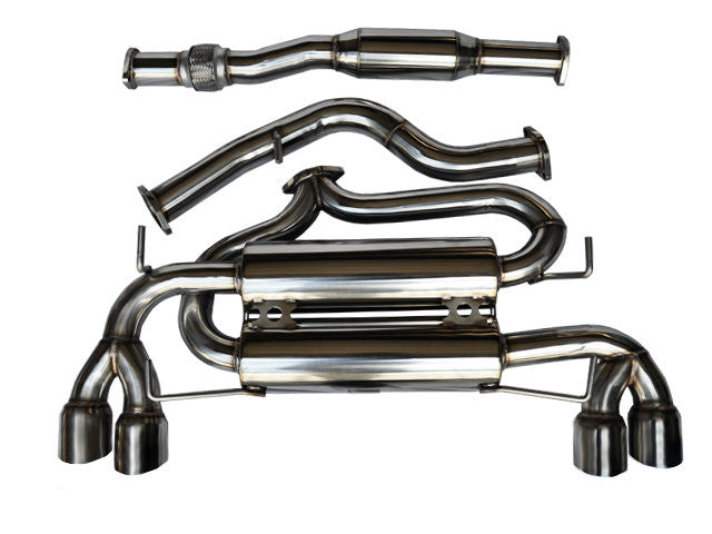 Tsudo STI 08-12 WRX 11-13 5dr 3in Quad-Tip Catback Exhaust v3