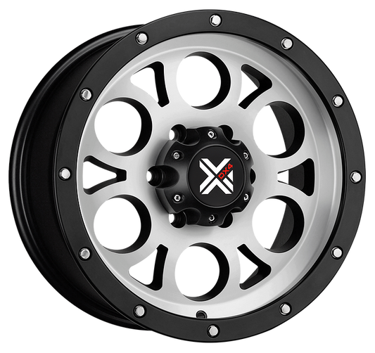 DX4 17x8.5 Type TUFF 5x127 matte black machined 4x4 off road wheels