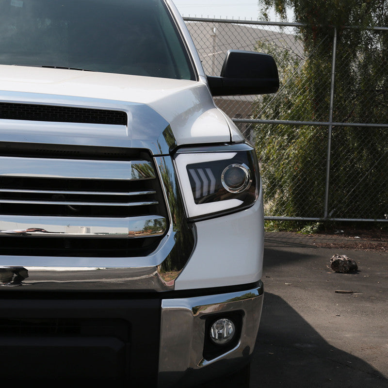 Projector Headlights W/ Led Bar Sequential Arrow Signals Installed Toyota Tundra