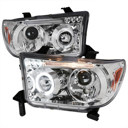 Spec-D 2007-13 Tundra Sequential Halo Projector Headlights Chrome