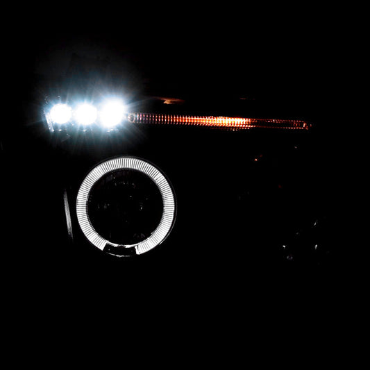 2007-2013 Tundra Projector Spec-D Headlights LED Strip Black SM