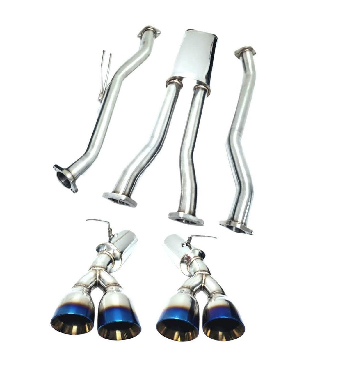 quad burnt tips Catback Exhaust Genesis coupe V6 3.8L 