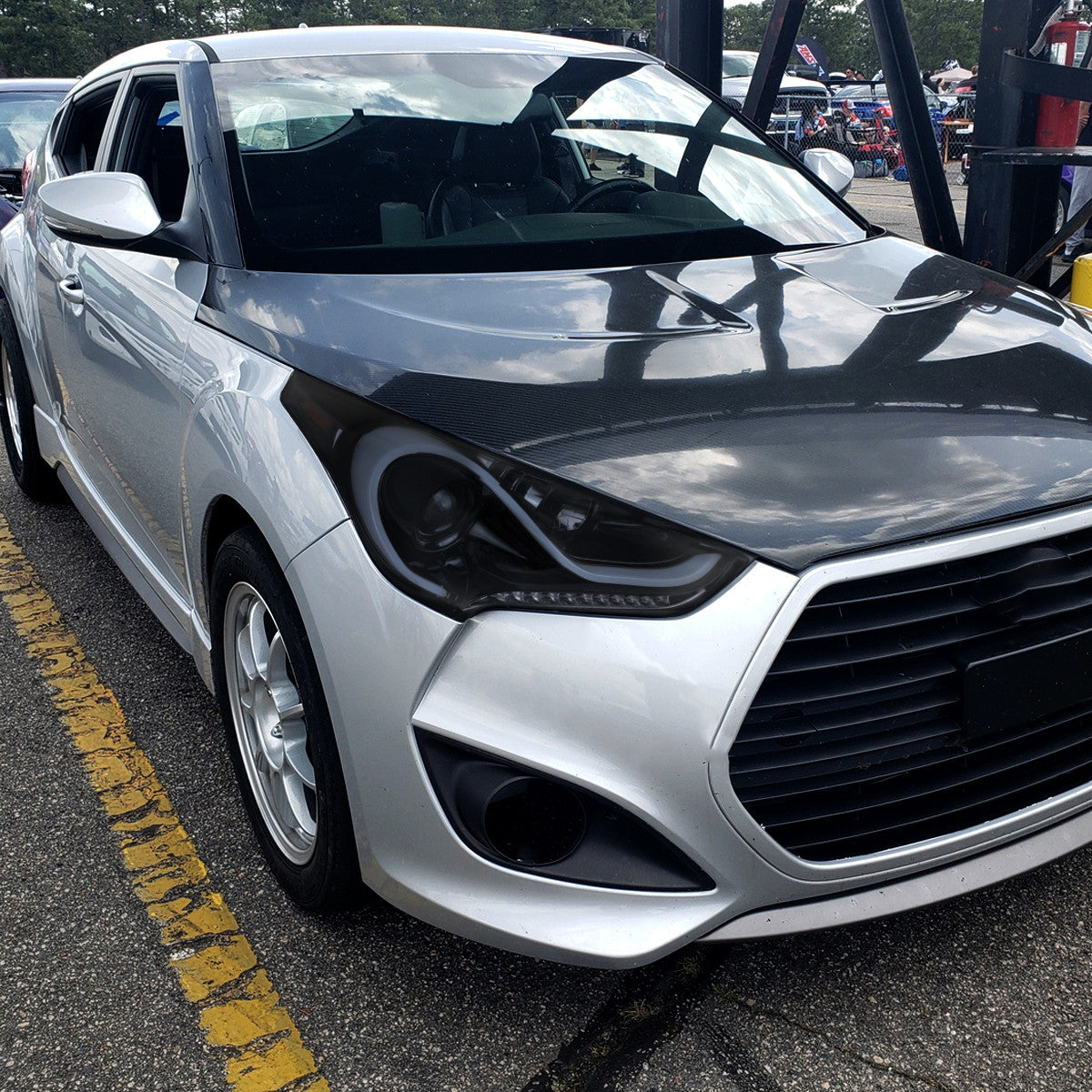 Projector Headlights W/ Led Light Bar Installed Hyundai Veloster