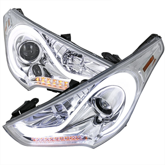 Spec-D 12-17 Veloster Projector Headlights Sequential LED Signal Chrome