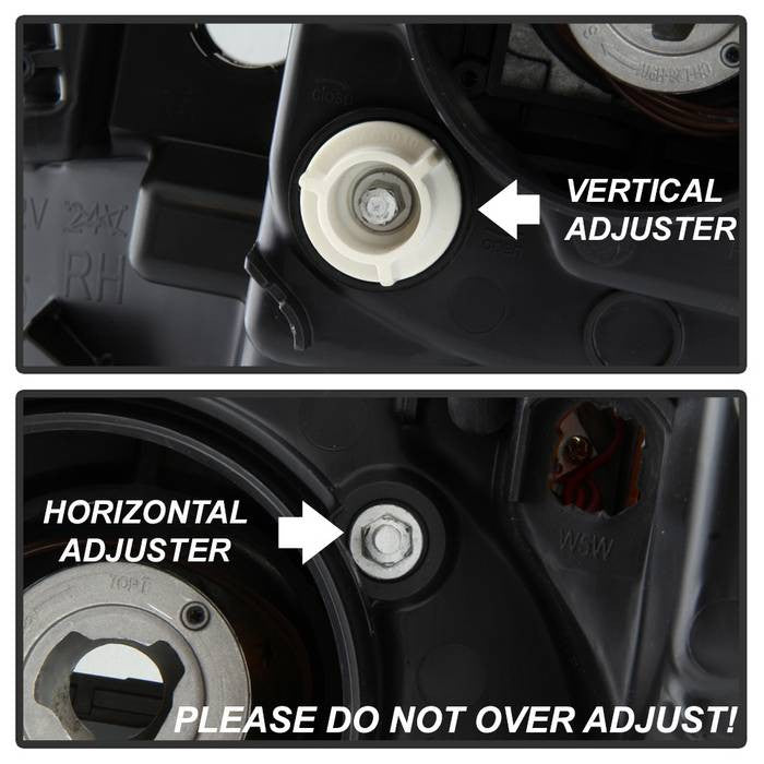 PRO-YD-TTU14-DRL-BK Toyota Tundra 14-21 LED Bar DRL Projector Headlight Black adjuster for adjustments