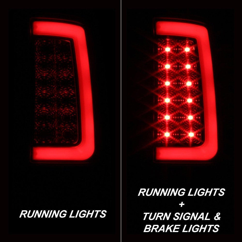 Spyder Sierra 2500HD V2 LED bar tail lights smoke