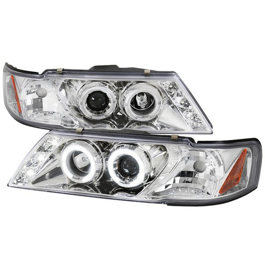 Spec-D 95-99 Nissan Sentra Halo Projector Headlights Chrome (2LHP-SEN95-TM)