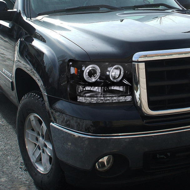 Spec-D 07-13 Gmc Sierra Projector Headlights Black Smoke