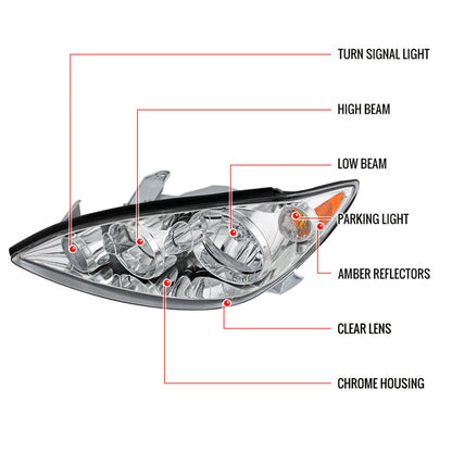 Spec-D 05-06 Toyota Camry Chrome Headlights