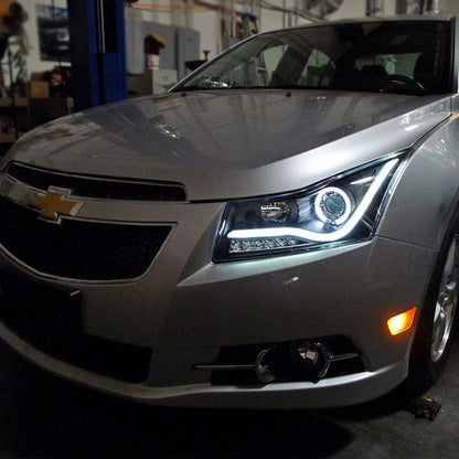 Spec-D 11-14 Chevy Cruze Projector Glossy Black Headlights