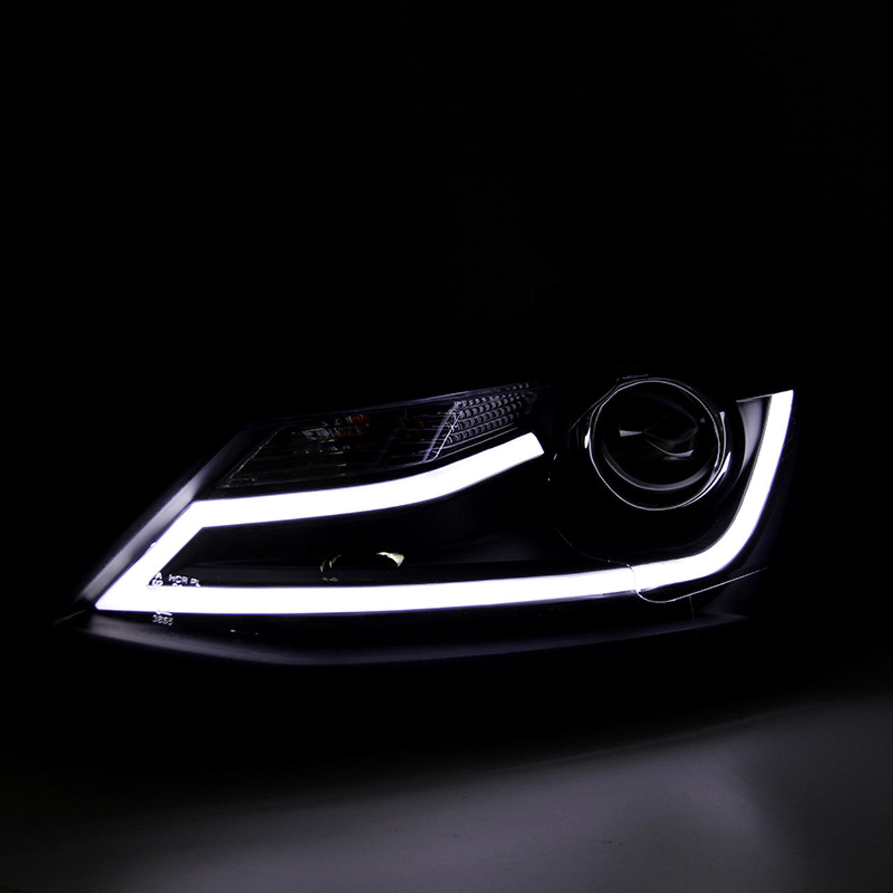 Spec-D Black Projector headlights with LED bar for VW MK6