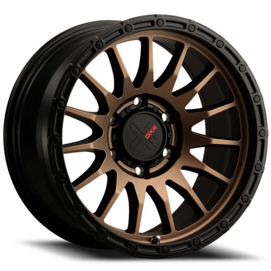 DX4 Caper 18X9 wheels 5x150 Frozen Bronze Blk Lip ET18