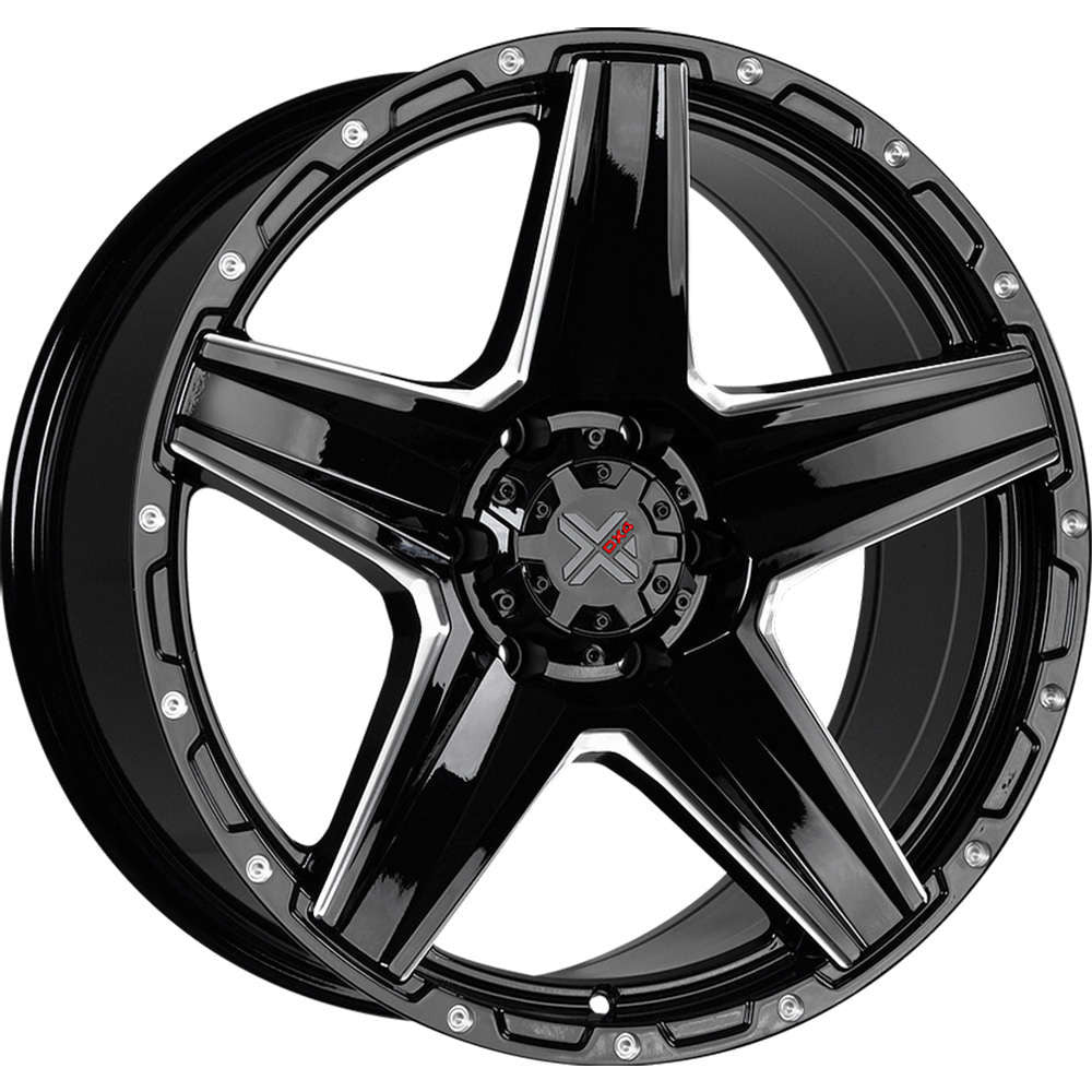 DX4 Death Star 20X9 wheels 6/139.7 Gloss Black Milled ET10