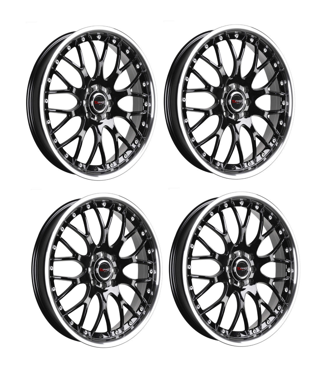 Drag DR-19 Wheels 17x7.5 5x115 5x110 Gloss Black Rims