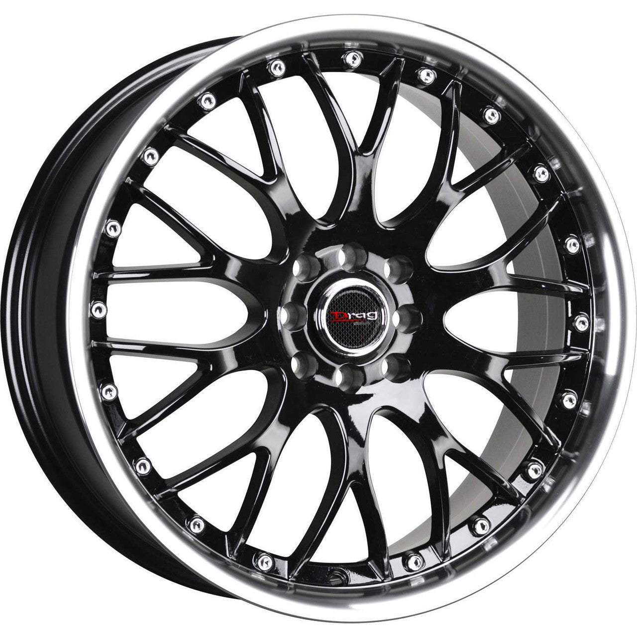 Drag Wheels Dr-19 17X7.5 5X115 5X108 Gloss Black Mach Lip Rims