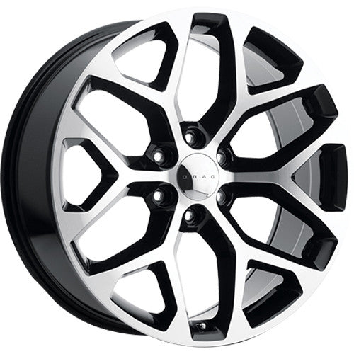 Drag DR-78 Wheels 22x9 6x139.7 Gloss Black Machined Lip Rims