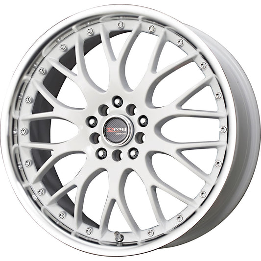 Drag Wheels Dr-19 18X7.5 5X100 5X114.3 White Polished Lip Rims