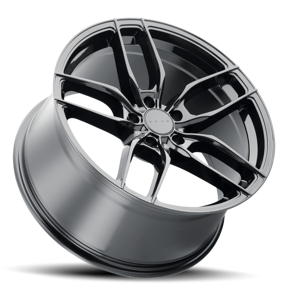 drag dr 80 wheels 18x8 5x120 et40 gloss black rims Side View Wheel