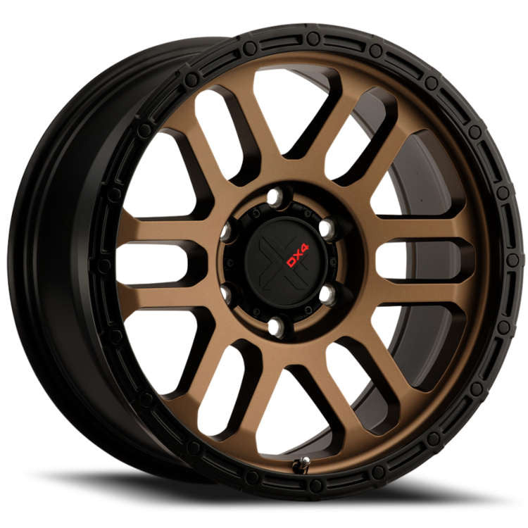 DX4 Flare 16X8 wheels 6x139.7 Frozen Bronze Blk Lip ET0