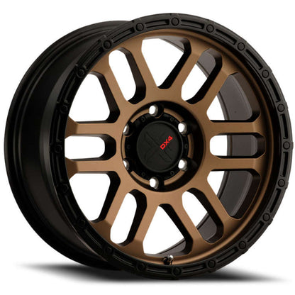 DX4 Flare 16X8 wheels 6x139.7 Frozen Bronze Blk Lip ET0