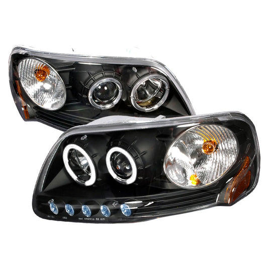 Spec-D 97-03 Ford F150 Halo Projector Headlights Black