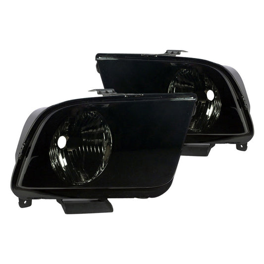 junyan Spec-D 05-09 Ford Mustang Black Housing W Smoke lens Headlights lh-mst05sm-rs