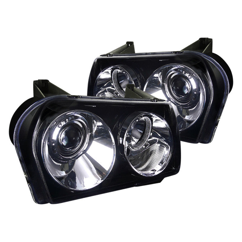 junyan Spec-D 05-10 Chrysler 300 Pro Gloss Black W Smoke lens Headlights lhp-30005g-tm