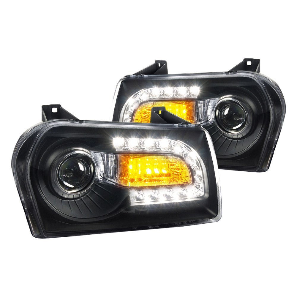 junyan Spec-D 05-10 Chrysler 300 Type B Pro Black Headlights