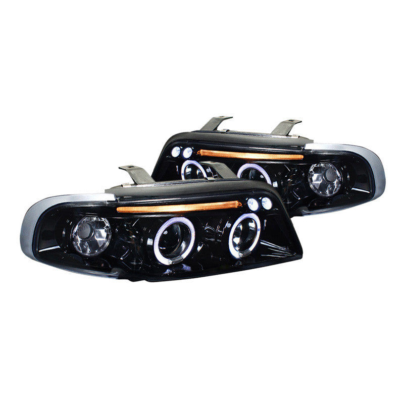 junyan Spec-D 96-99 Audi A4 Projector Glossy Black W Smoke Lens Headlights lhp-a496g-tm