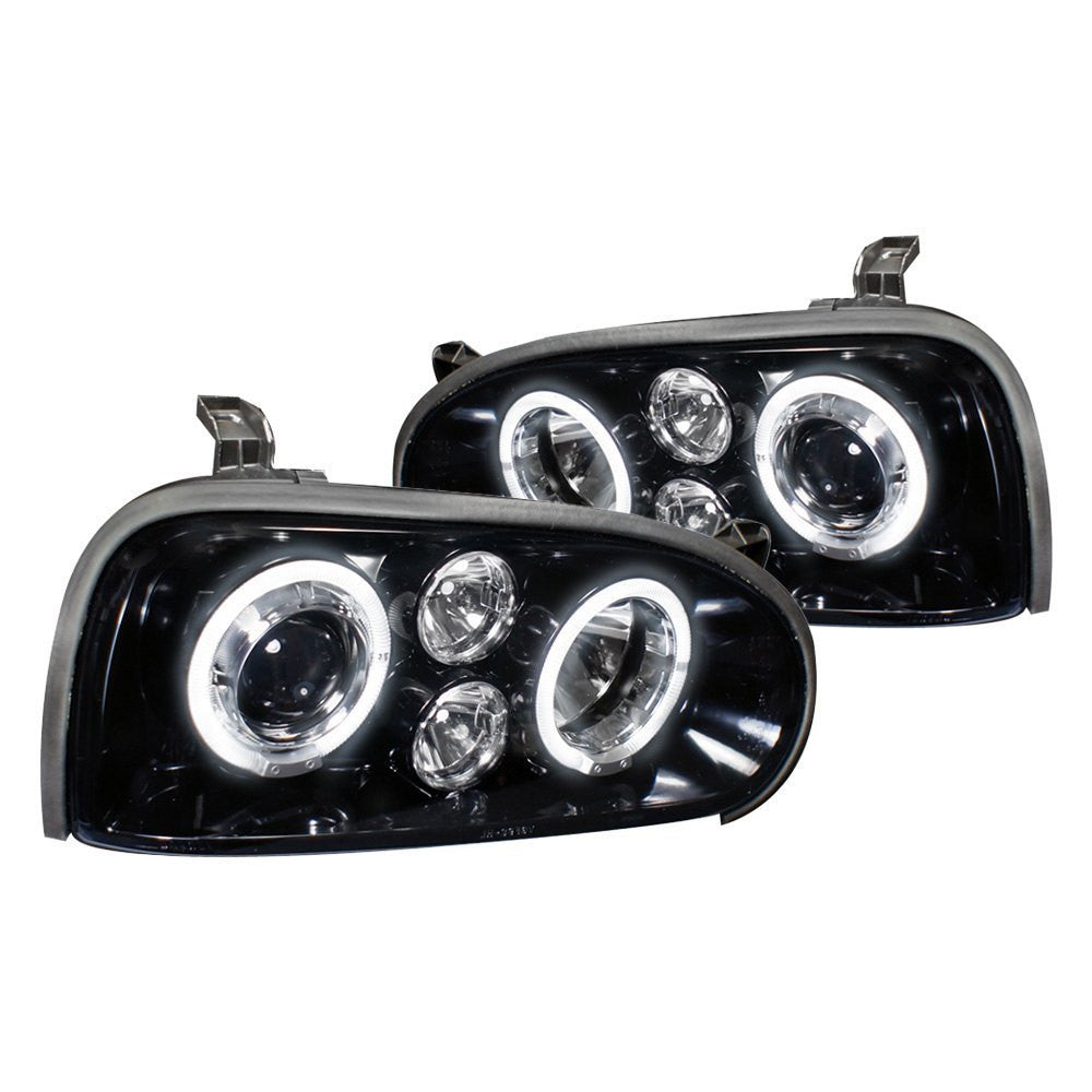 junyan Spec-D 93-98 Vw Golf Projector Gloss Black W smoke Lens Headlights