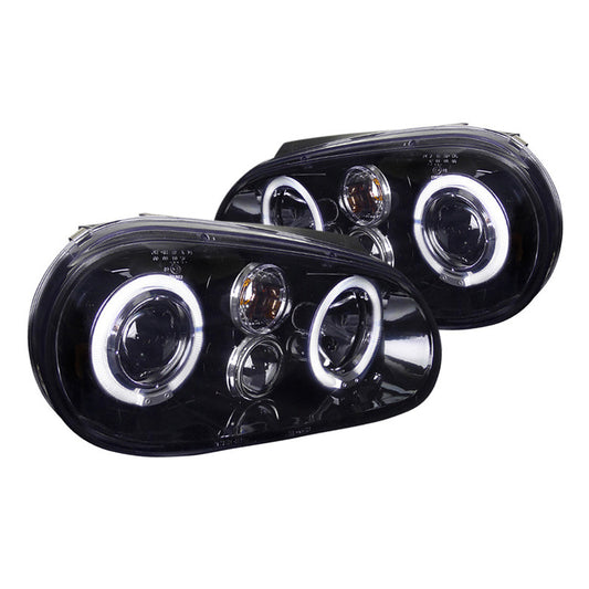 junyan Spec-D 99-05 Vw Golf Mkiv Projector Gloss Blk W Smk Lens Headlights lhp-glf99g-tm