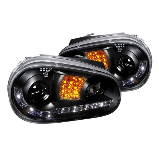 junyan Spec-D 99-05 VW Golf R8 V2 Halo Projector HeadLights -Black